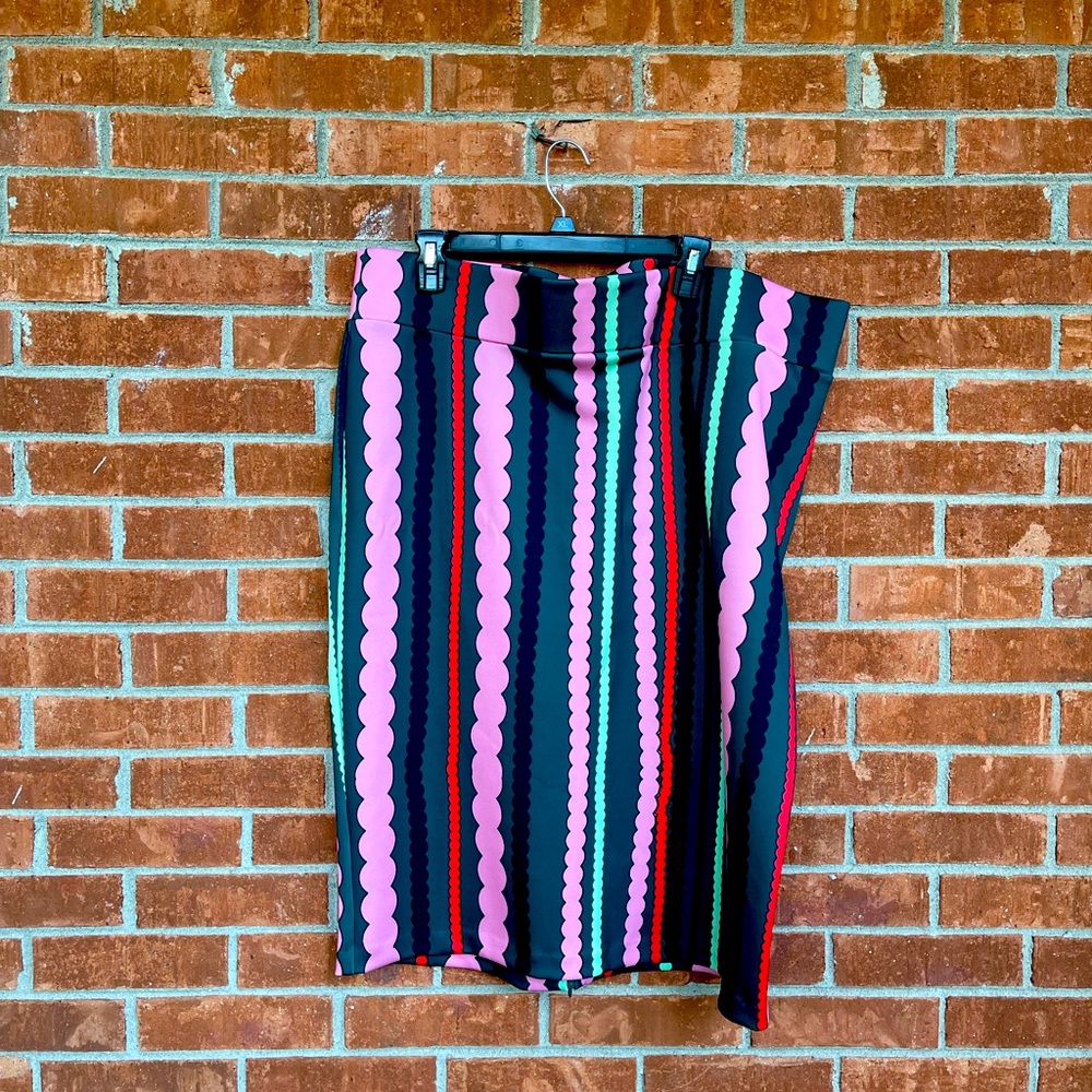 ELOQUII women’s plus pencil skirt size 22, vertical stripe multicolored pattern - Picture 1 of 7